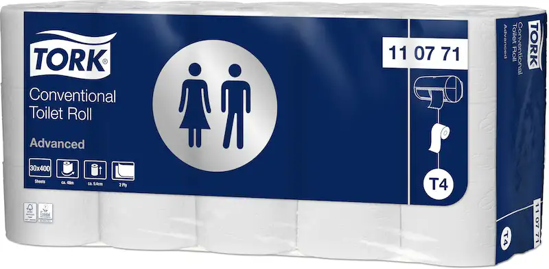 Produktbild 1: TORK Toilettenpapier 2-lagig, weiß, 30 Rollen a 400 Blatt