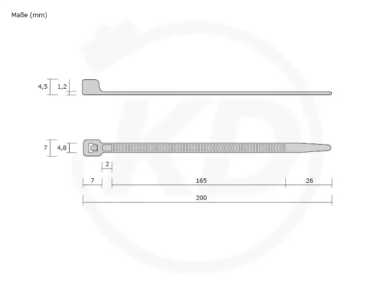 Produktbild 2: Kabelbinder 4,8 x 200 mm - Natur