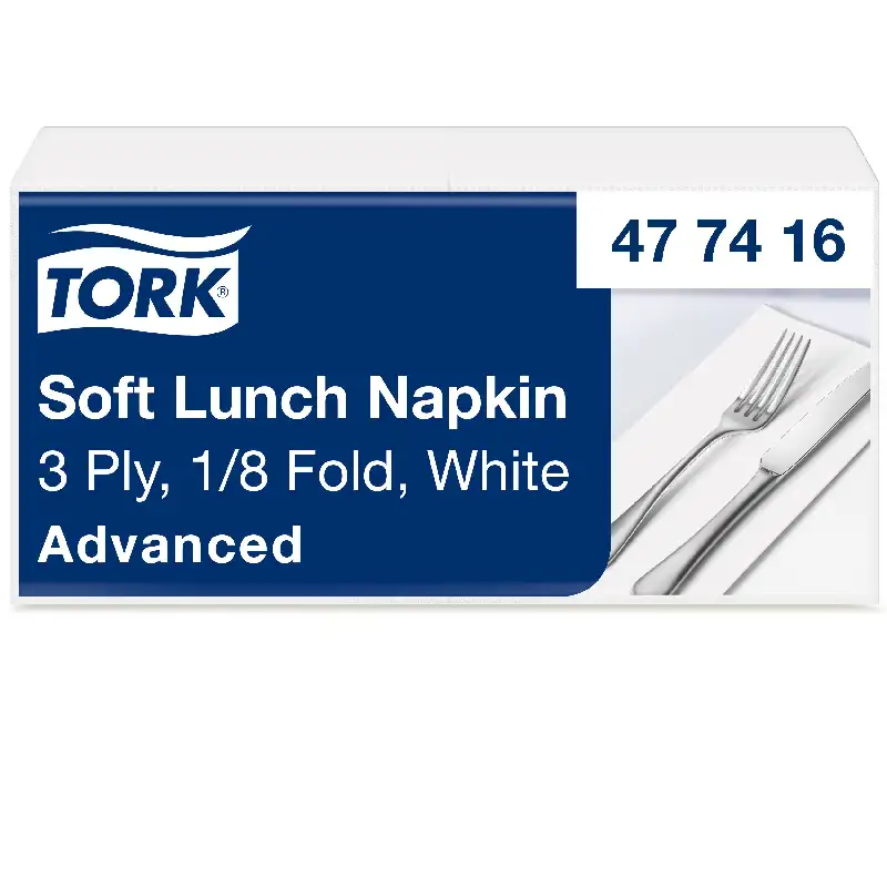 Produktbild 1: Lunchserviette 33 x 33 cm,3-lag., 1/8-Falz - weiß