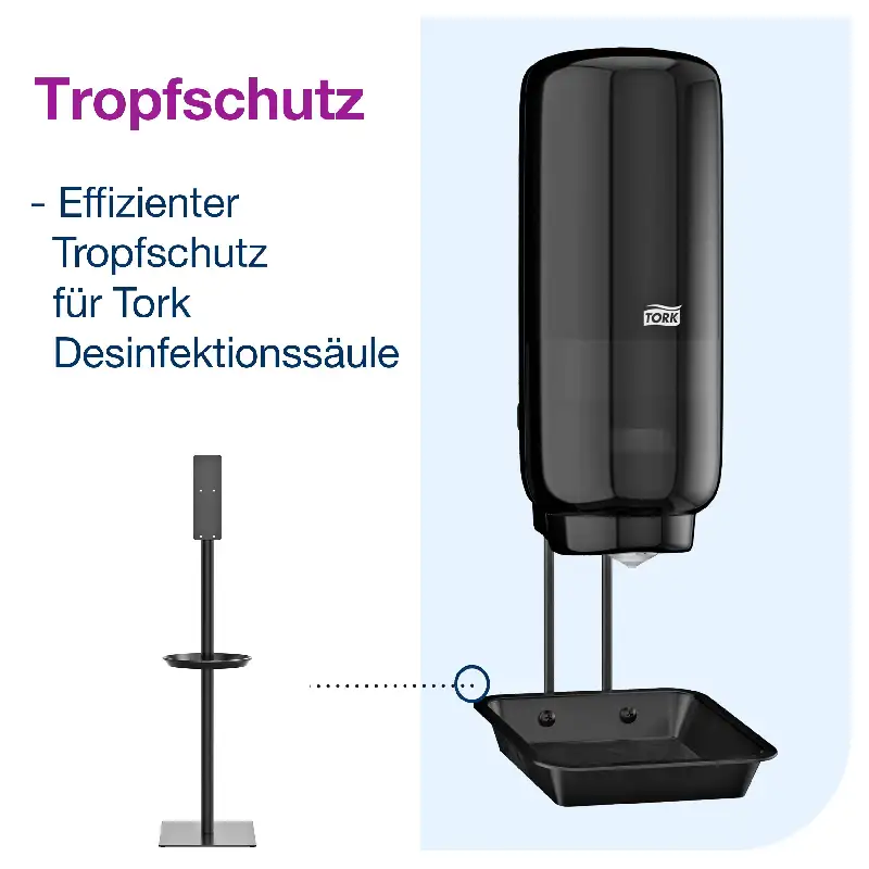 Tropfschutz für Tork Hygienedesinfektionssäule schawarz