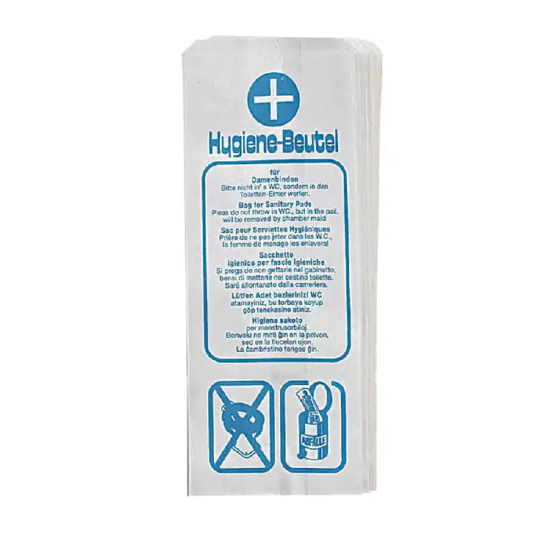 Hygienebeutel aus gebl. Kraftpapier mit Aufdruck