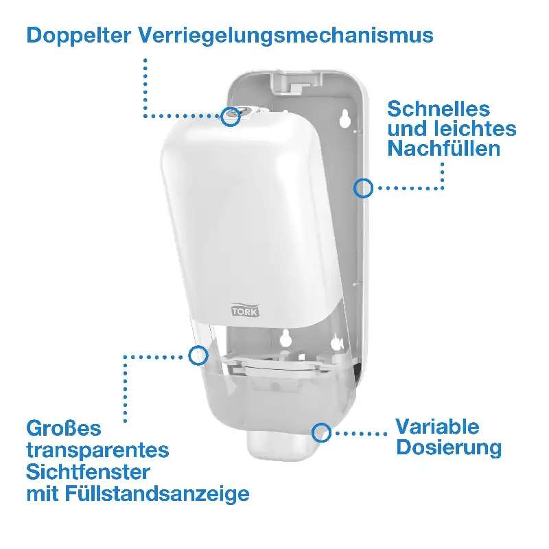 Produktbild 1: TORK Spender für Seifen und Händedesinfektionsmittel weiß