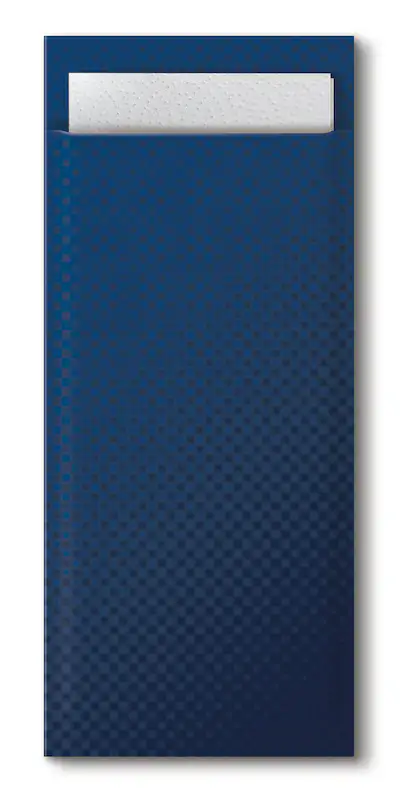 Produktbild 1: Bestecktasche dunkelblau mit weißer Serviette